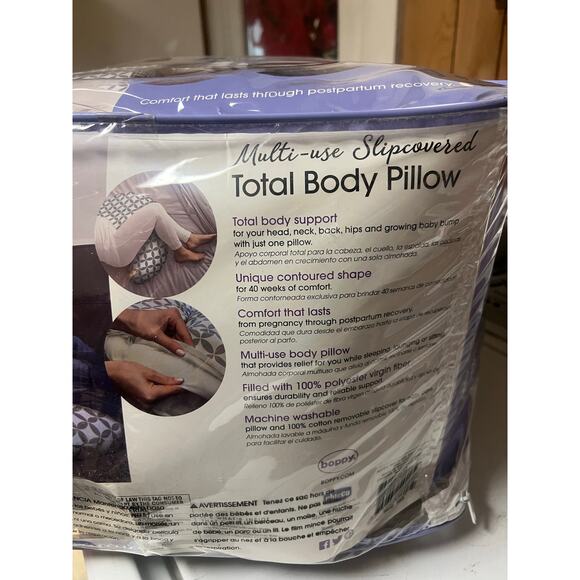 Boppy multi use slip covered total body pregnancy pillow support comfort wash - Picture 2 of 4